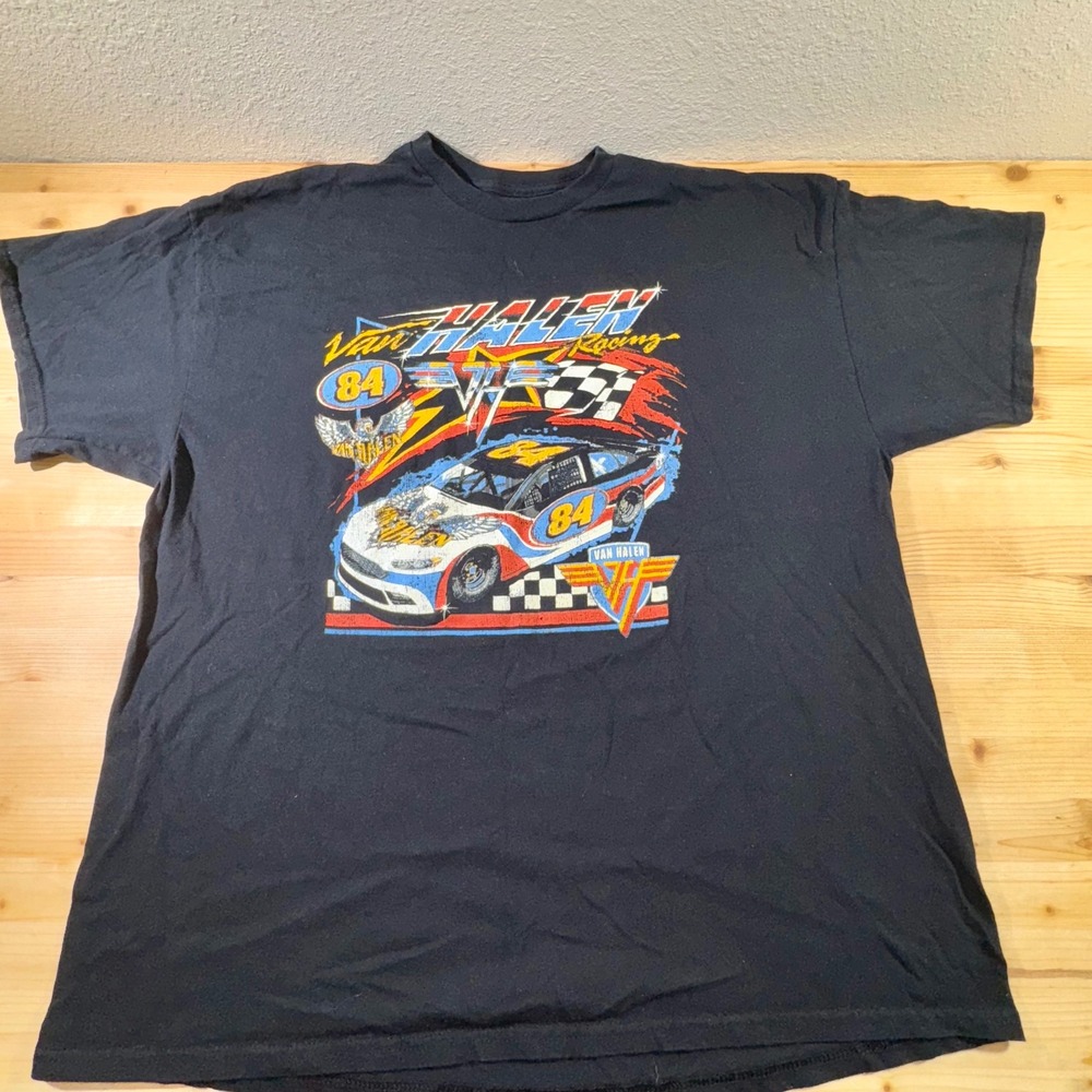 Van Halen Racing T-Shirt Graphic Print Short Sleeve‎ Band Tee 2XL